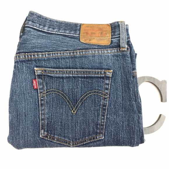 LEVIS 501CT Sz 32 Button Fly Jeans - Picture 10 of 14